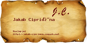 Jakab Cipriána névjegykártya
